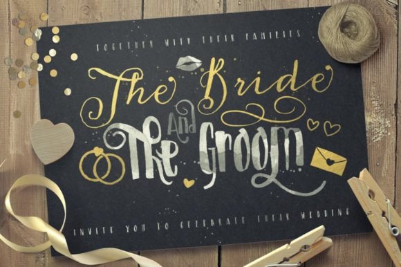 Just Married Font for Wedding & Craft Branding