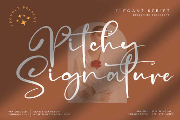 Pitchy Signature: A Delicate Script Font for Elegant Branding