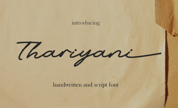 Thariyani Font: A Graceful Script Handwritten Typeface for Makers